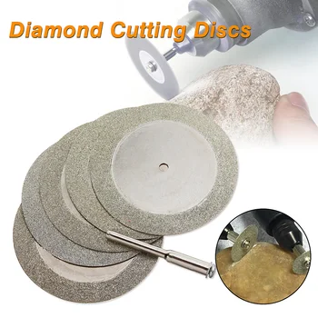 

6pcs/Set 50mm Diamond Cutting Discs Wheel & Drill Bit For Rotary Dremel Tool Saw Blade