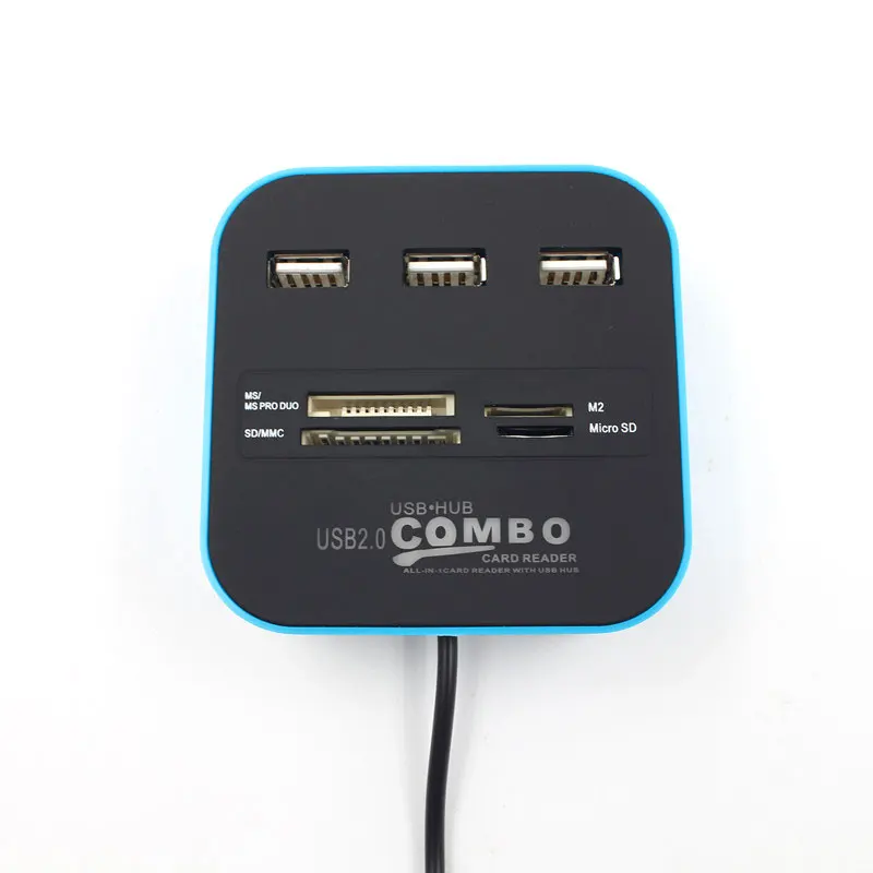 EASYA Micro usb-хаб 2,0 3 порта+ устройство для чтения карт SD TF слот высокоскоростной USB комбинированный все в одном USB разветвитель для настольного ноутбука