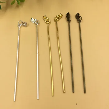 

100 PCS 70*1mm Metal Copper 4 Colors Plated 9 Word Needles Connector Pins With Earplugs DIY Earrings Accessories