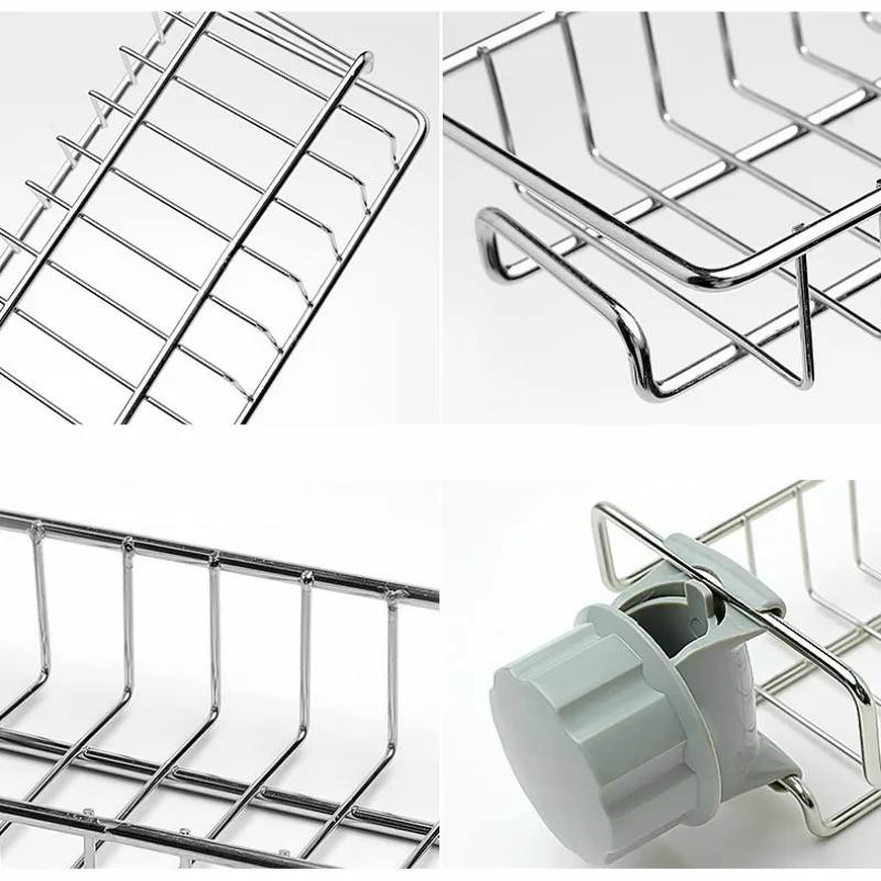 Регулируемые стеллажи для хранения смесителя, качественные кухонные дренажные полки из нержавеющей стали, многофункциональные держатели для мыла и губки