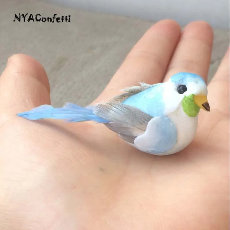 6*2.5*2.5CM/6PCS Decorative Fake Mini Bird Artificial Foam Feather