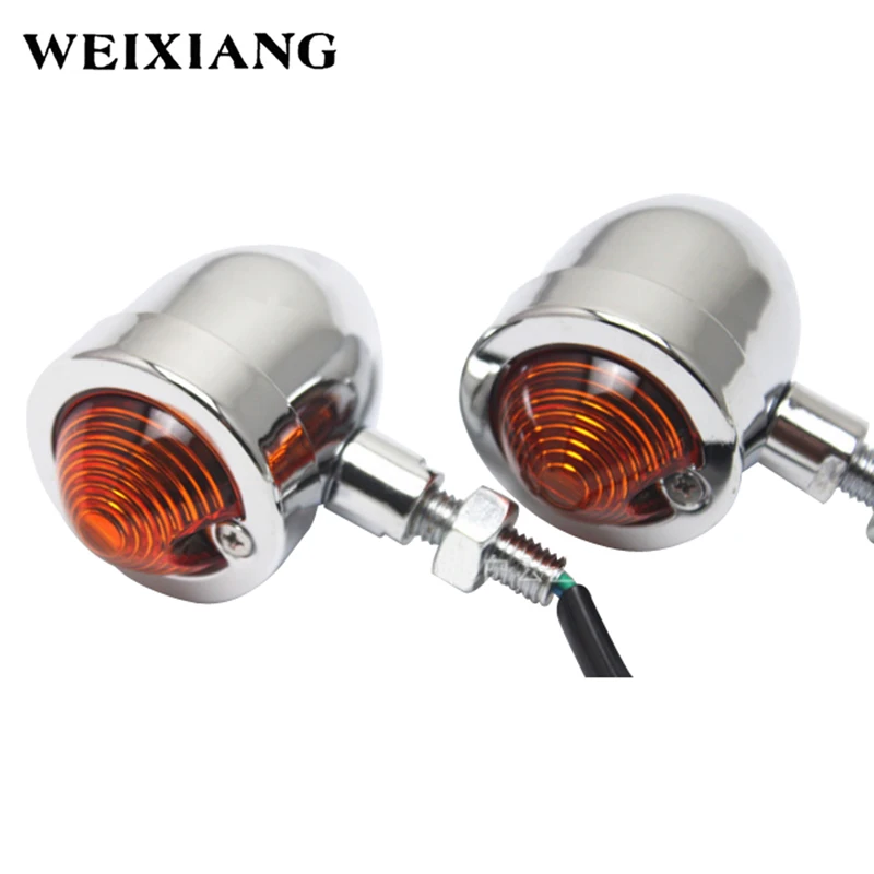 2 x Universal Motorcycles 12V Bullet Turn Signal Indicator Lights Lamp