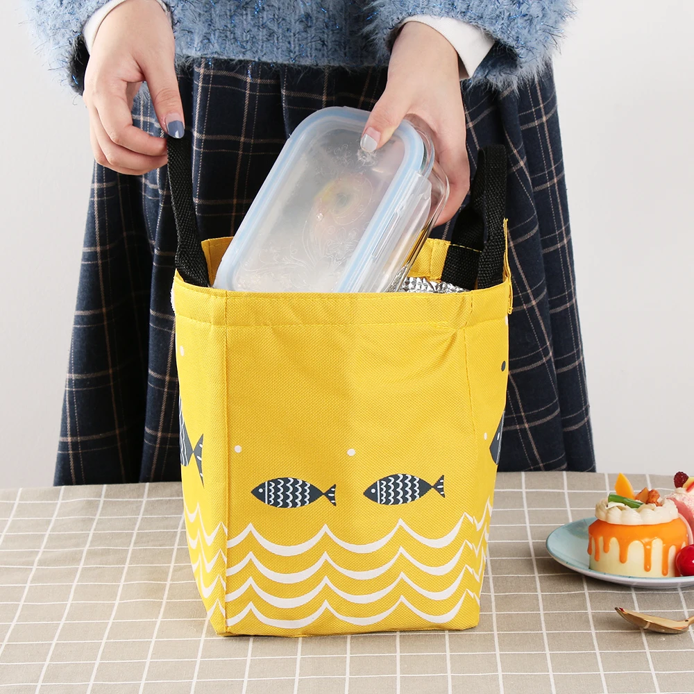 

Fashion Fish Pattern Lunch Bag Waterproof Oxford Tote Large Capacity Thermal Food Picnic Lunch Bags for Women kid Men Lunch Bag