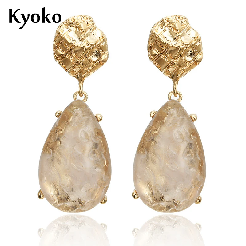 

Kyoko 2019 Designs Gold Earrings Geometric Statement Earrings Metal Vintage Fashion Earring for Women Jewelry Earrings Accessory