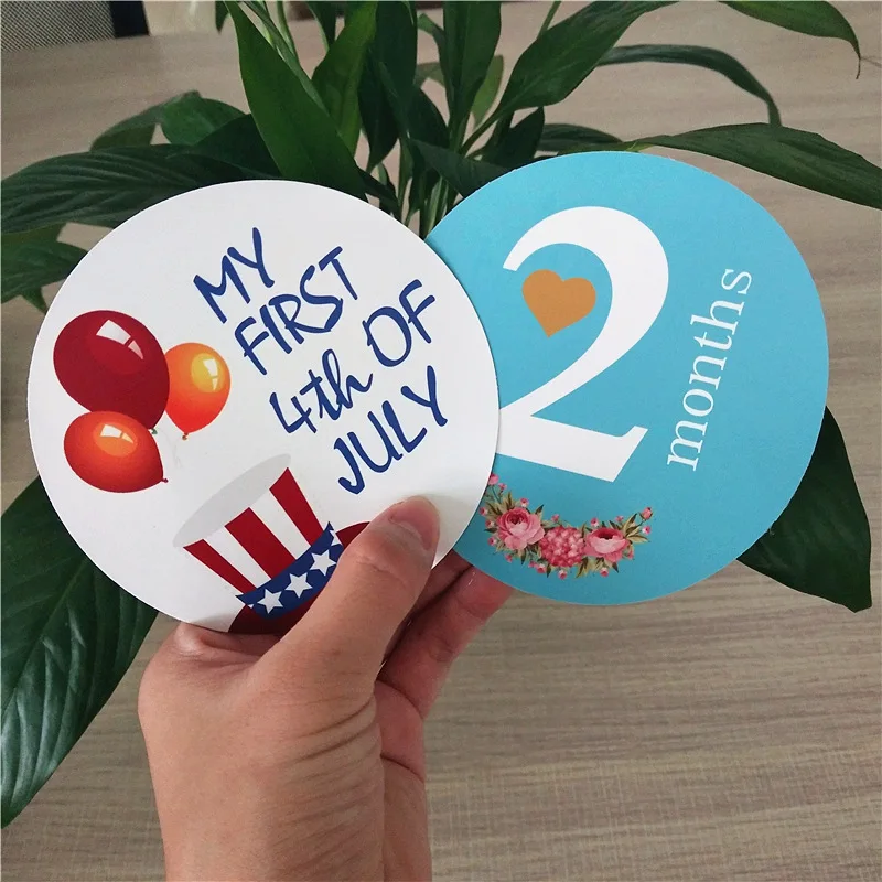 32Pcs Month Sticker Baby Photography Milestone Memorial Monthly Newborn Kids Commemorative Card Number Photo Props Accessories