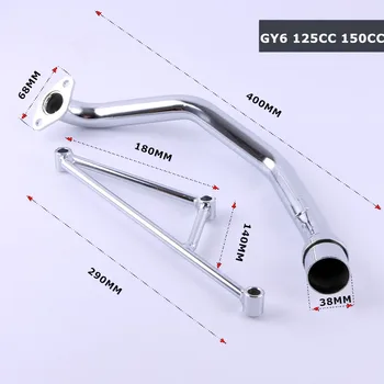 

Scooter Exhaust Pipe Muffler Header with Mounting Bracket Set for GY6 125CC Engine GY6 125CC GY6 150CC motor exhaust Pipe