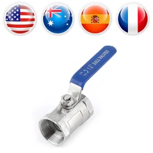 1 шт. F/F шаровой клапан из нержавеющей стали для трубка дренажная для стока синяя ручка 1-1/" w/виниловая ручка Резьбовые клапаны для воды масло газа 1000PSI