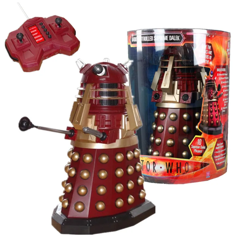 

Doctor Who TARDIS Model Red Dalek Statue Remote Control Robot Craftwork PVC Action Figure Collection Model Toy L2470