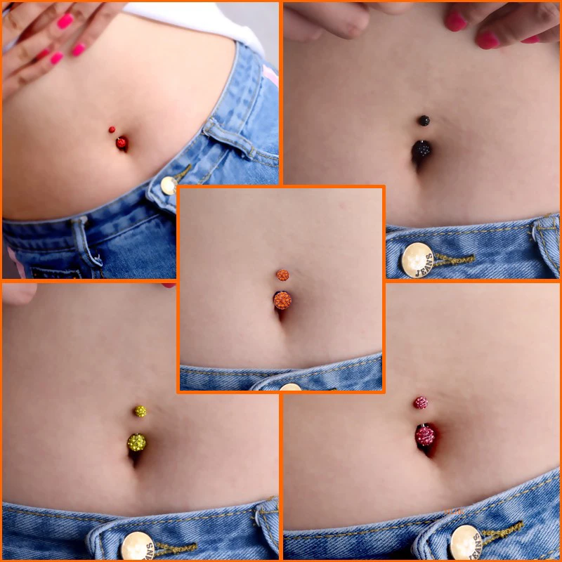 Piercing Umbigo Strass Boreal Aço - Eu Curto Acessórios