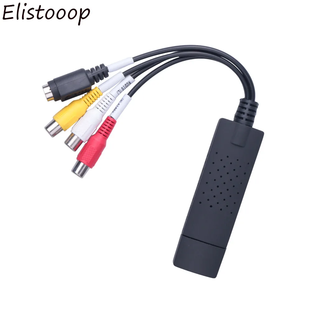 Elistoooop USB 2,0 конвертер карт видеозахвата пк адаптер тв аудио DVD DVR VHS для windows XP для Vista для Win 7