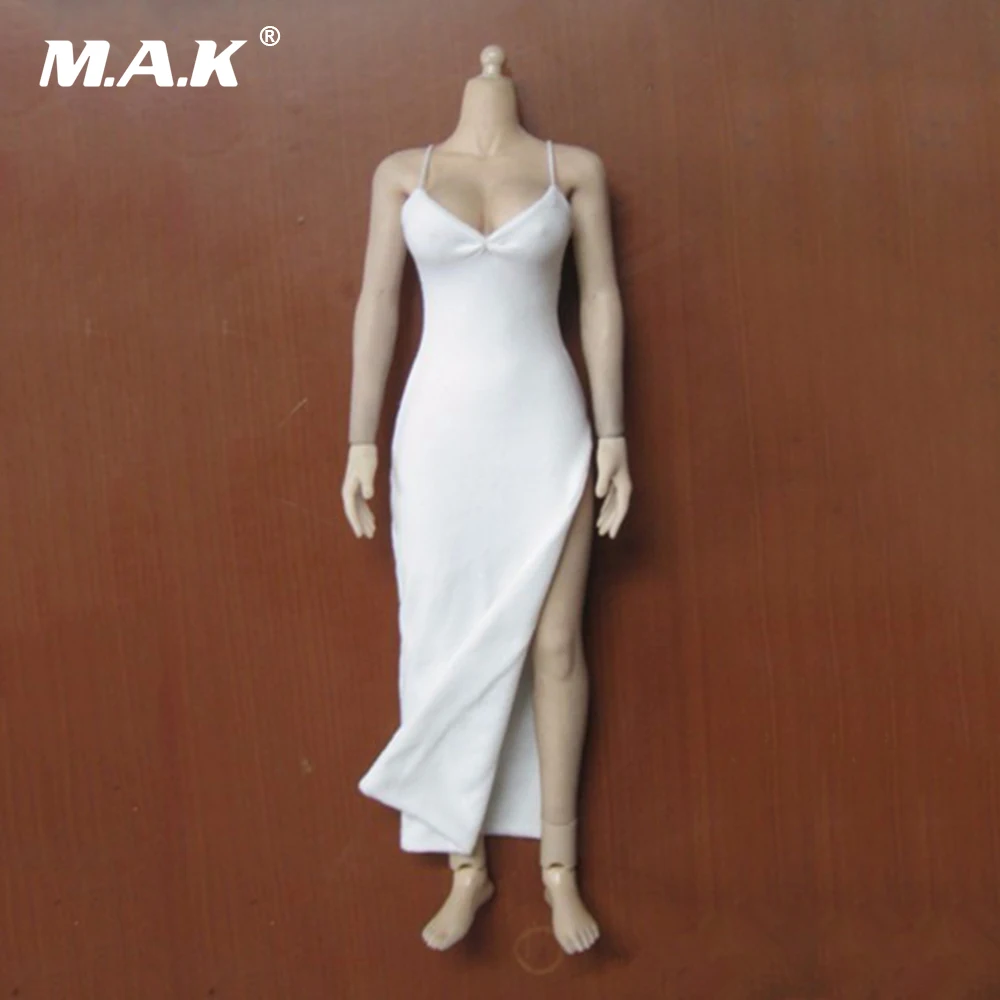 

1/6 Female White Cheongsam Dress For 12" Action Figure Body Model Clothing Toys Accessory