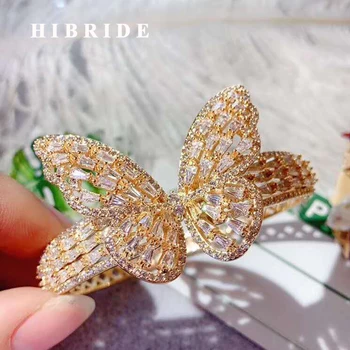 

HIBRIDE Luxury High Quality Micro AAA CZ Stone Pave Women Bracelets&Bangles Fashion Jewelry Bijoux Femme Party Gifts B-144