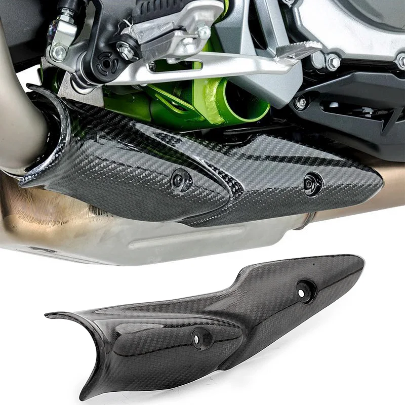 

Moving Carbon Fiber Protective Shell of FOR Kawasaki Z900 Exhaust Pipe to Iron Protective Shell Cover in 1718 19