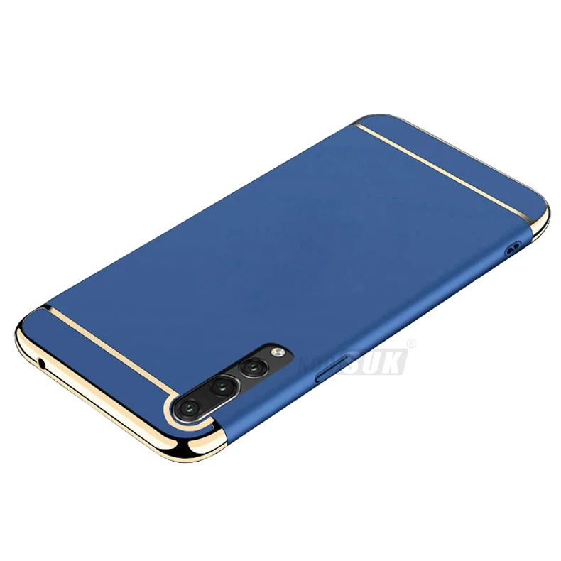 3 в 1 задняя крышка для huawei P20 Pro P 20 Lite чехол, защитный чехол для мобильного телефона, тонкий жесткий чехол для huawei P20 Pro - Цвет: Синий