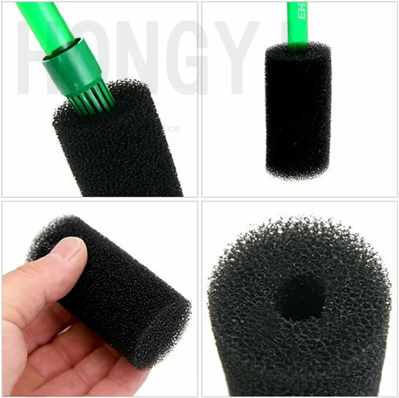 

HONGYI12mm 5pieces/lot fish tank water inlet pipe cover filter cotton protect small fish and shrimp protective cotton black blue