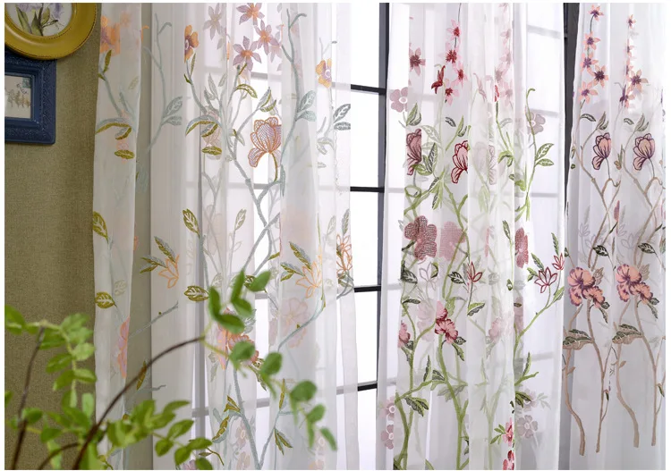 Европейский лилии Хлопок и лен вышивка шторы для гостиной современный пасторальный высокого класса шторы для спальни/кухни