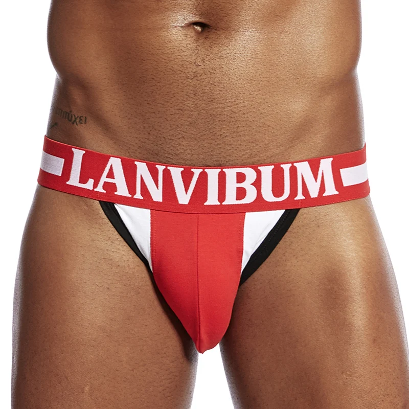 LANVIBUM jockstrap мужские трусы, нижнее белье мягкие красочные хлопковые сексуальные с открытой спиной модные забавные трусы