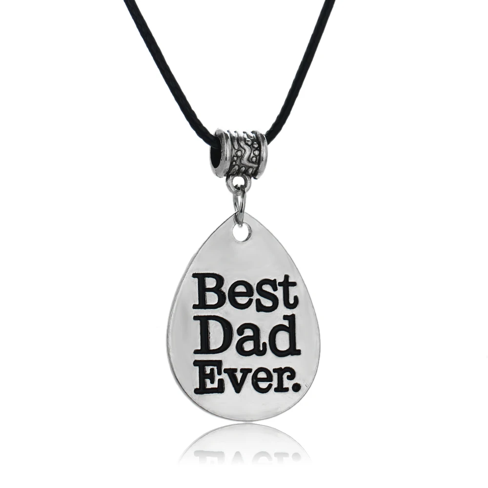 Best Dad Ever Family Gifts For Father Pendants Leather Chain Necklace For Fathers Gifts Charm