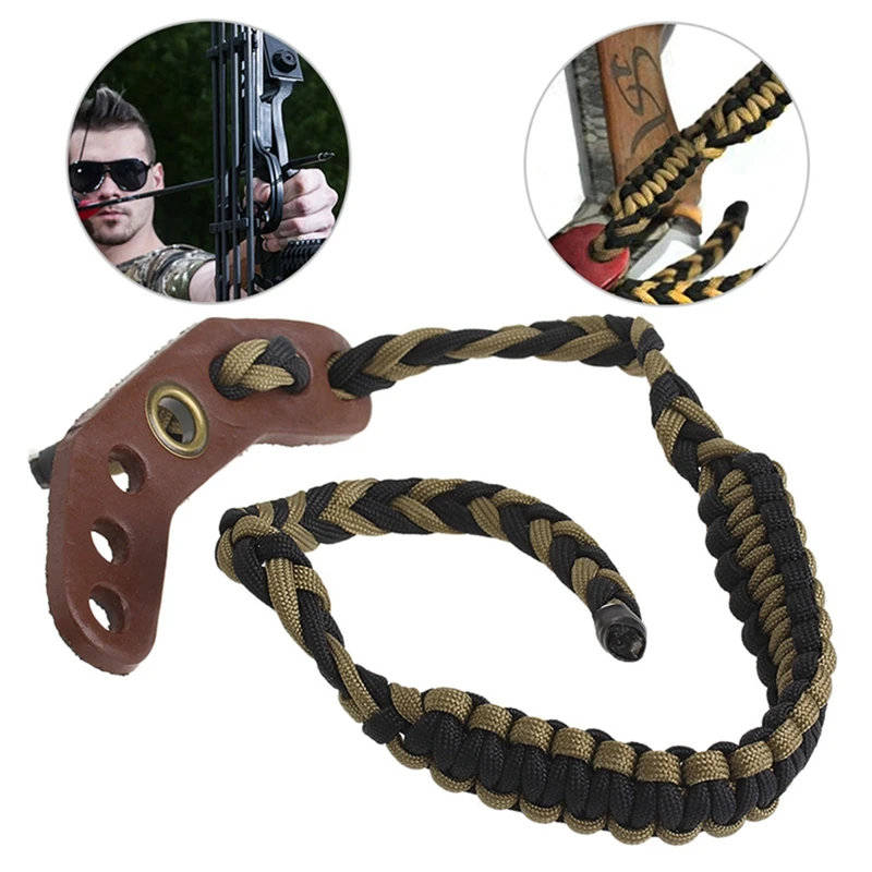 

Archery Wrist Sling Nylon Strap Rope Adjustable Braided for Compound Bow Hunting For Target Shooting Practice Sports Accessories