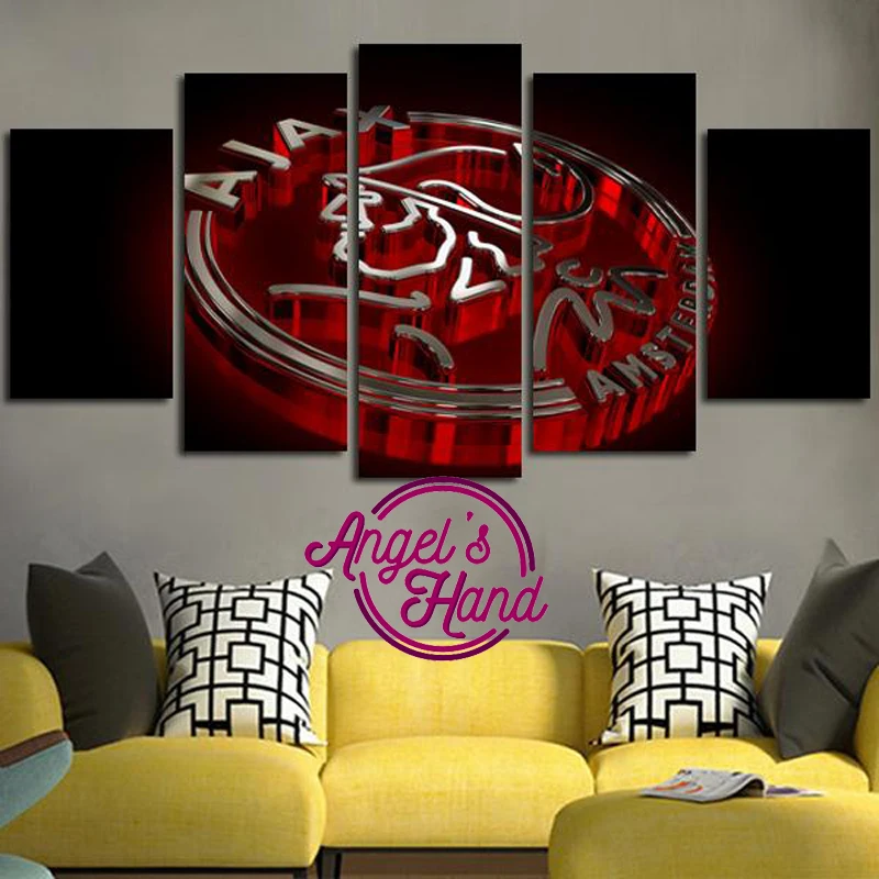 

5 panel Football team logo AJAX picture diy diamond painting for bedroom living room mosaic 5D DIY Diamond Embroidery still life