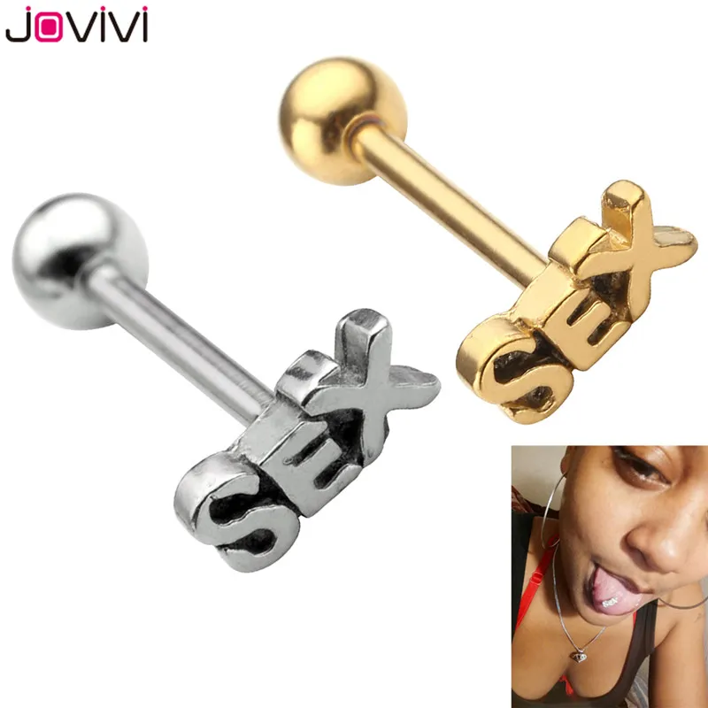 Jovivi 14Ga(1,6 мм) Percing Labret бар кольцо для губ из нержавеющей стали серебро/золото Секс взрывной леверированный язык ювелирные кольца для пирсинга