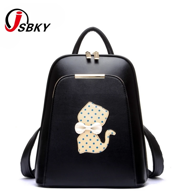 Sweet Cute Backpack Female Cats Backpack Small Pure And Fresh PU Travel