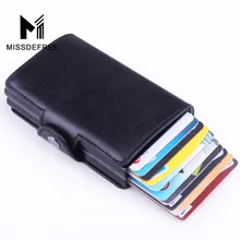 Деловой Тонкий кошелек из искусственной кожи алюминиевый двойной слой держатель для карт автоматический всплывающий ID Кредитная карта портмоне RFID Блокировка