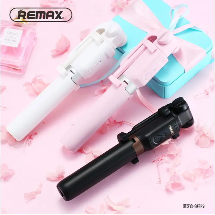 

Original Remax P9 Foldable Tripod Selfie Stick Bluetooth Selfiestick With Wireless Shutter Selfie Stick For IOS Android Phones