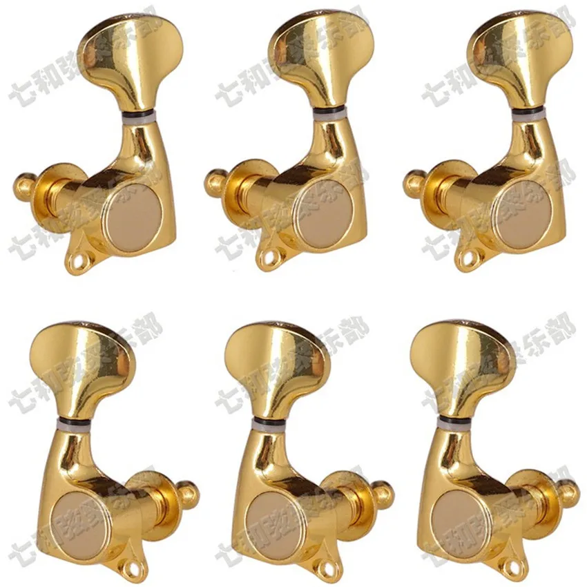 

QHX A Set 6 Pcs gold Sealed gear Acoustic Electric Guitar Tuning Pegs Tuners Machine Heads guitar accessories parts