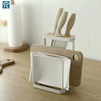 

Knife Rack Kitchen Storage Chopping Board Pot Lid Holder Supplies Rag Shelf Multi-function Sink Shelving Organizer Dish Drainer