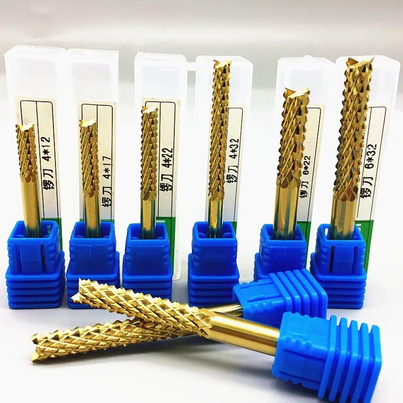 

PVB Corn Milling Cutter Coated 3.175 Alloy Tungsten Steel Gong Cutter PCB CNC Carving Tool Engraving machine