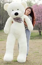 huge plush white teddy bear toy large big eyes bow bear toy stuffed big teddy bear gift 180cm