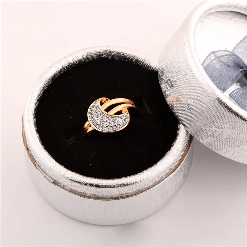 BUDONG модные элегантные женские кольца с лунным узлом кольцо золотого цвета кольцо с кристаллами кубического циркония свадебные ювелирные изделия XUR286