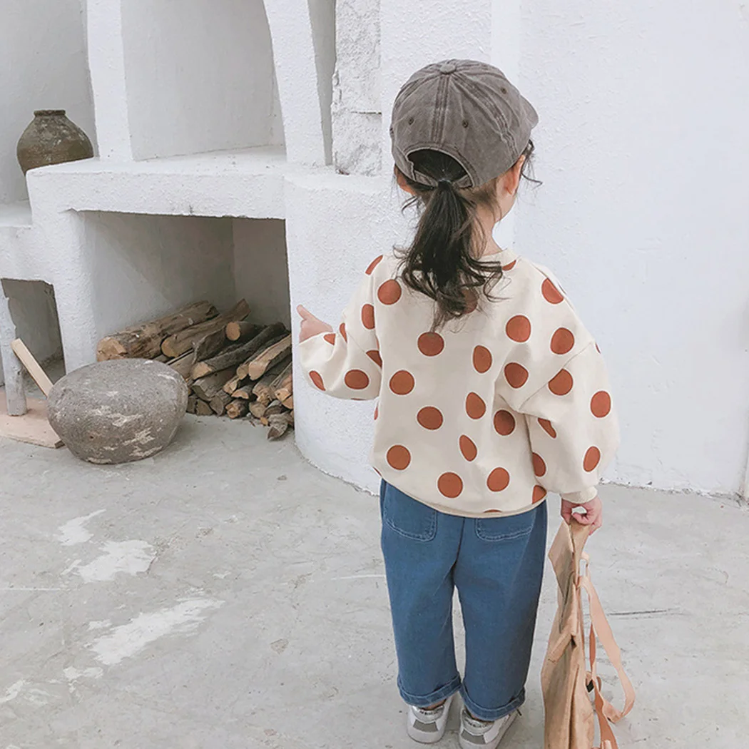 Малыша ребенок девочка детская одежда толстовки случайные пуловер с круглым вырезом пижамы с длинным рукавом