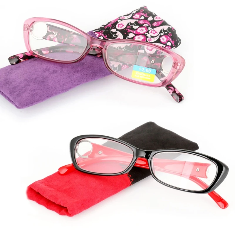 Высокое качество полосатый очки для чтения Пресбиопия Смола объектива очки с сумкой+ 1,0~+ 3,5