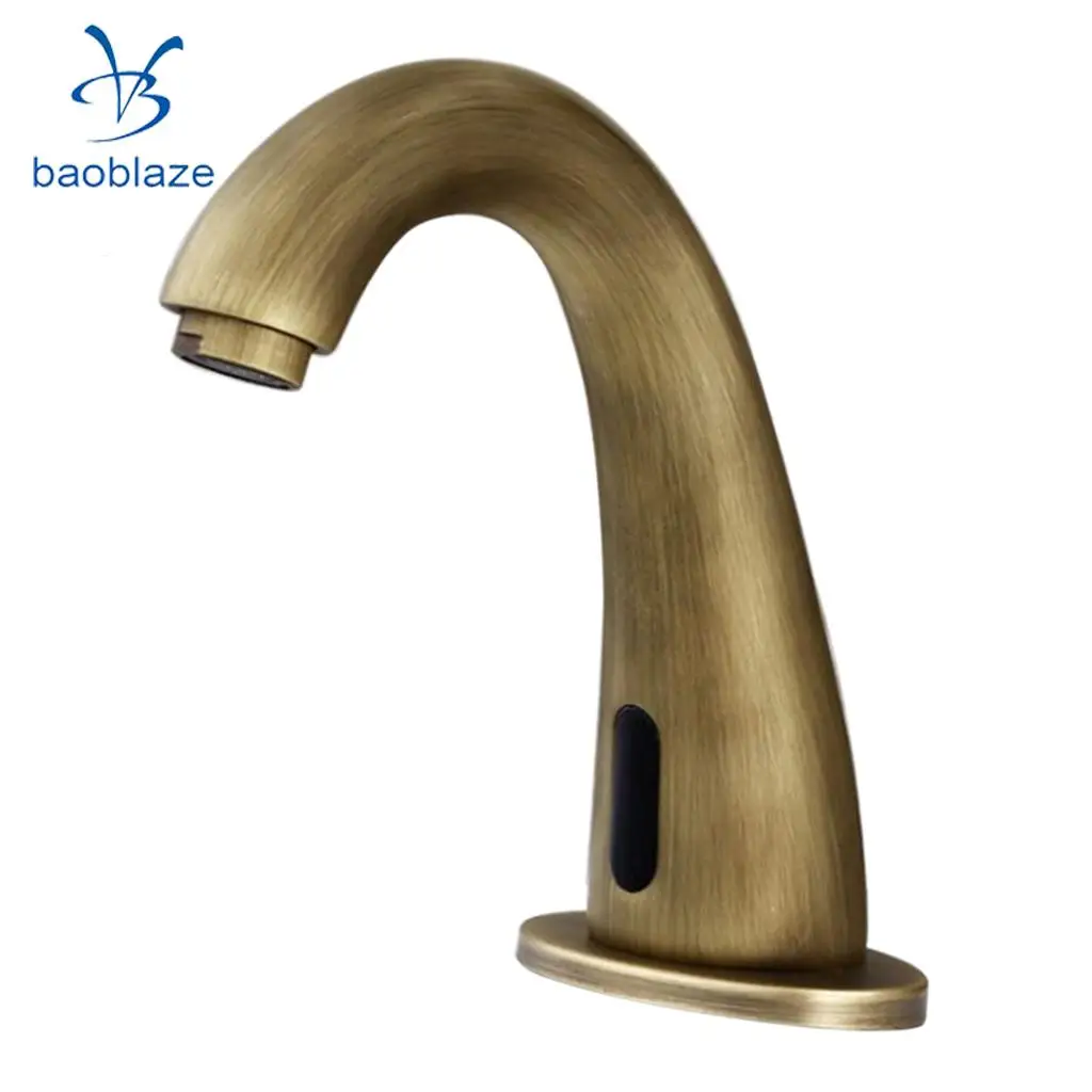Vintage Brass Auto Faucet Infrared Sensor Water Tap Handsfree Faucet for Bathroom Kitchen Basin Sin Tub