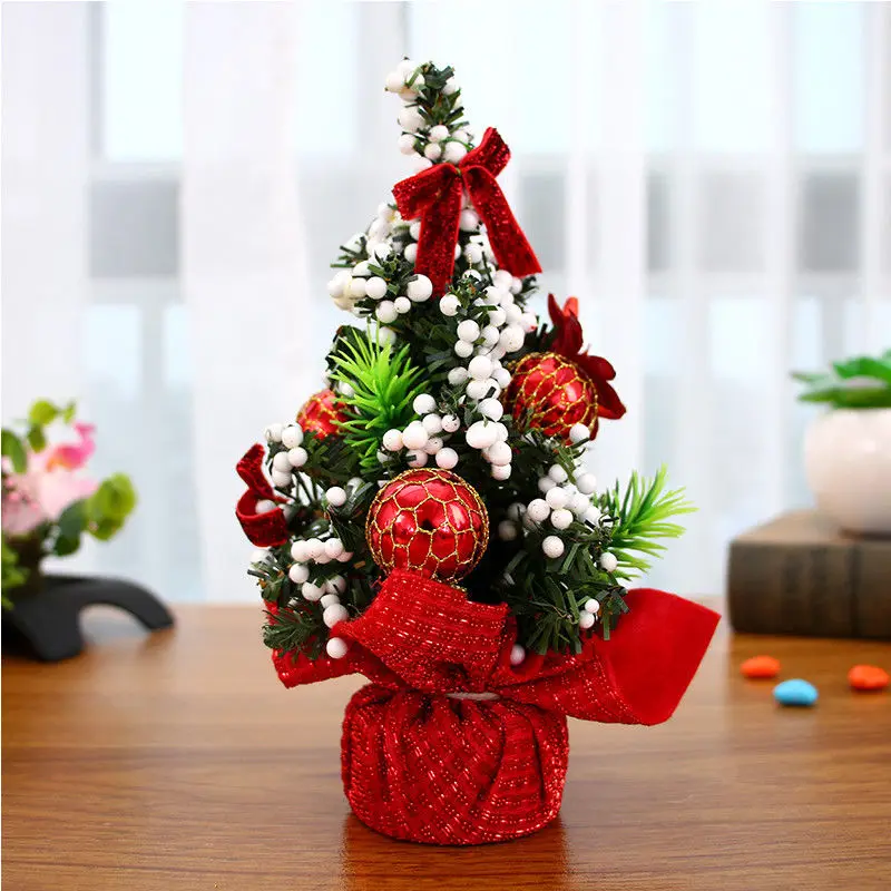 Mini 20cm Christmas Tree Decor Table Desk Decor Small Party Xmas Ornaments Gift