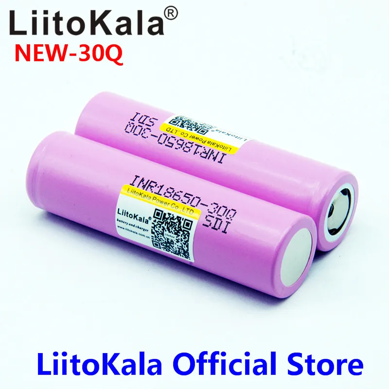 

2PCS LiitoKala 100% Original 3.7V INR 18650 30Q 3000mAh Rechargeable Batteries For 18650 Battery/Electronic-Cigarette