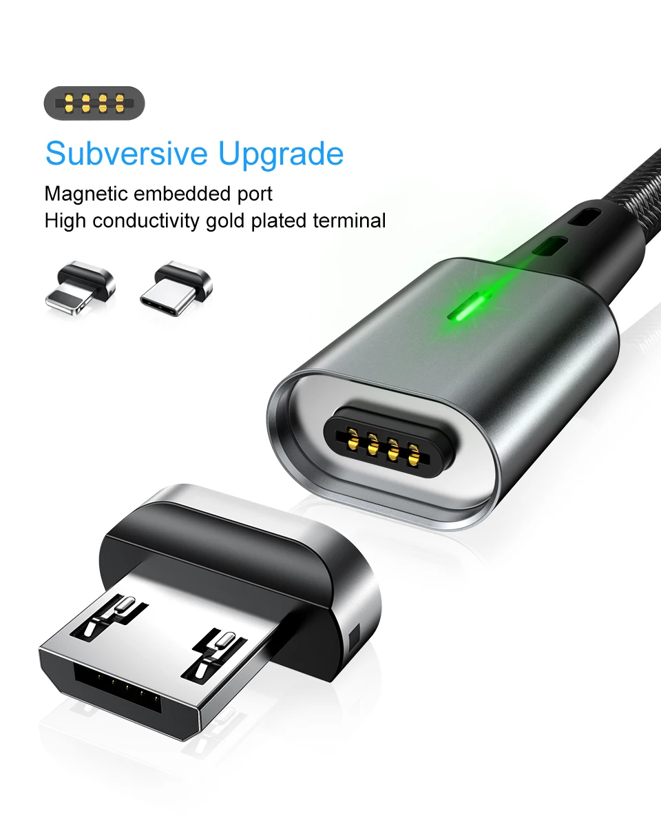 Elough 2 м Магнитный кабель usb type C кабель для iphone xr Micro usb кабель USB C шнур для зарядки телефона магнитное зарядное устройство для lightning Кабель Tipe c шнур для зарядки телефона