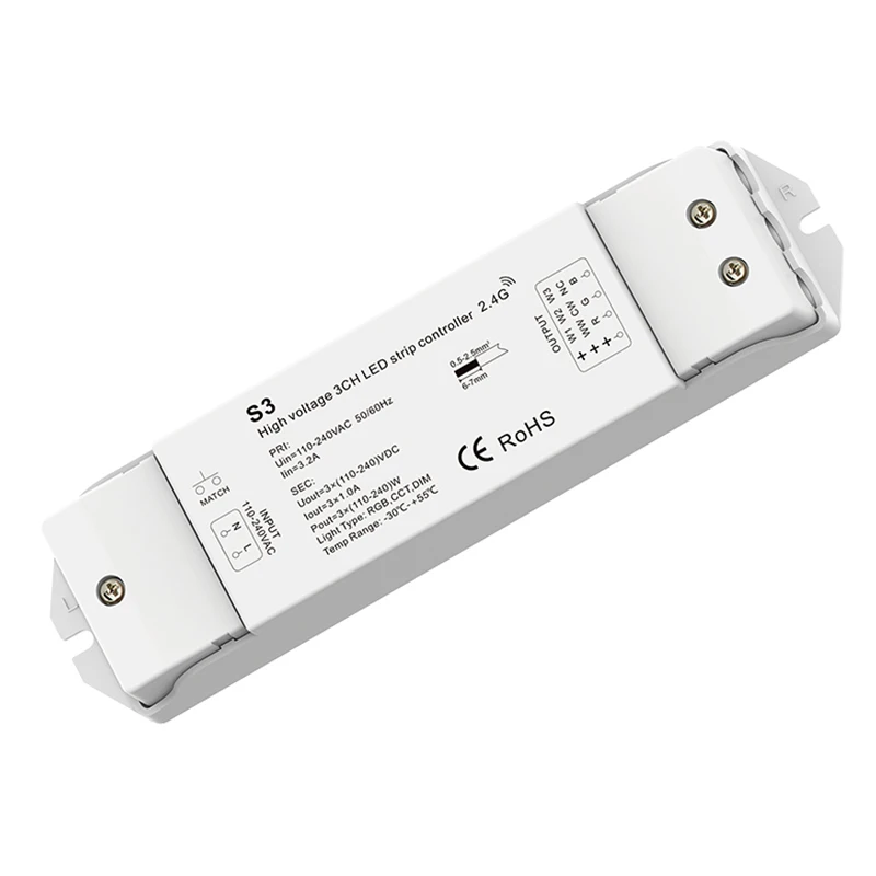 Новый контроллер диммера светодиодной ленты 220 В 2 4G RF беспроводной пульт