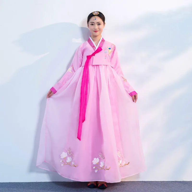 Традиционный свадебный дворец, корейский ханбок для женщин, Азиатский Национальный танцевальный костюм ханбок, платье для сцены, косплей, одежда для сцены - Цвет: as picture