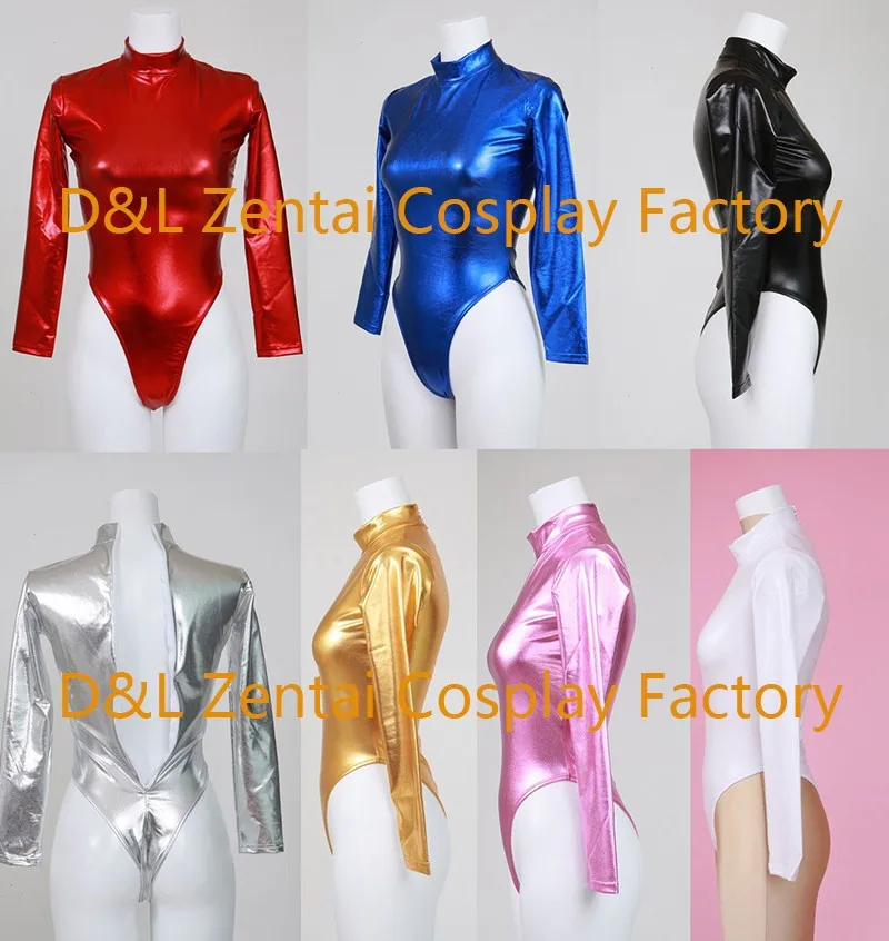 Free Shipping DHL Adult Sexy Costume One Piece Tights Fashion Shiny Metallic Zentai Catsuits Woman Leotard  7 Colors MY1301 (5)