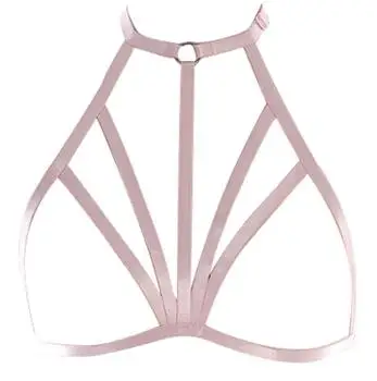 Розовый пояс для связывания тела эластичный бюстгальтер для танцев на шесте регулируемые Свадебные Подвязки для ног ремни для сексуального нижнего белья набор - Цвет: O0553