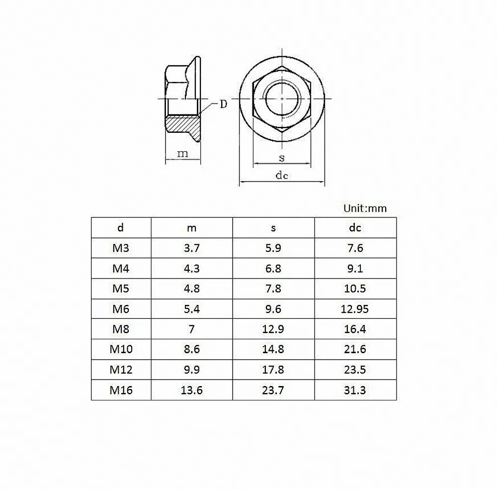M8 8mm FLANGE SERRATED NUTS HEXAGON NUT BRIGHT ZINC PLATED DIN 6923