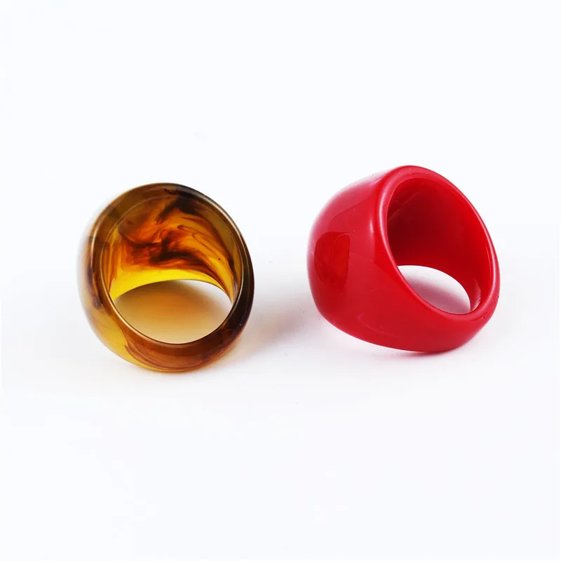 GEOMEE European Resin Unique Leopard Rings for Women Men Ring Jewelry Simple Smooth Handmade Rings Punk Wedding Bands R28