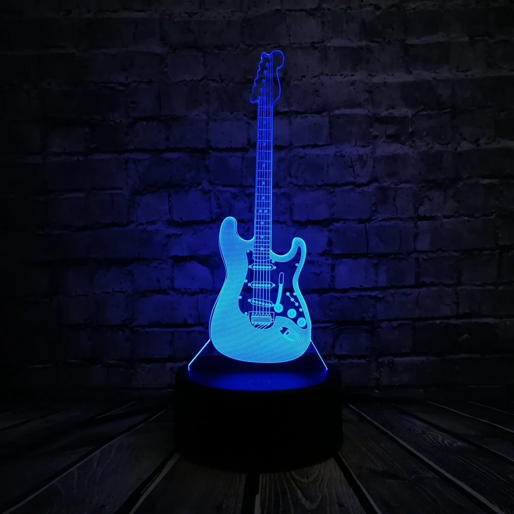 NEW ARRIVAL Music Cool Guitar Bass 3D LED LAMP NIGHT LIGHT for Musicians Home Table Decoration Birthday Christmas Present Gift | Лампы и