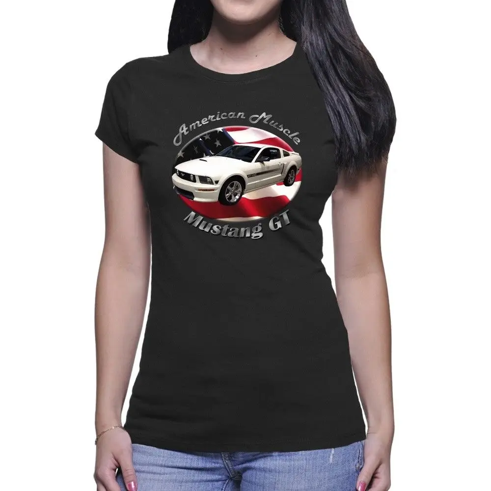 

American Classic Muscle Car Mustang Gt American Muscle Women`S Dark T-Shirt New Fashion Tops Tees Free Shipping Movie T-Shirt