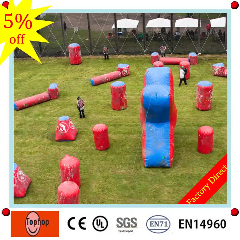 2016 hot inflatables paintball bunker obstacles marker china price 0.7mm PVC tarpaulin