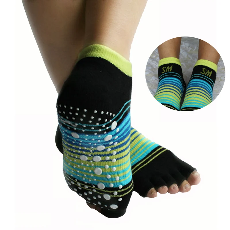 1 Pack 5 Pairs Profession Antiskid Yoga Socks for Women Sports Exercise