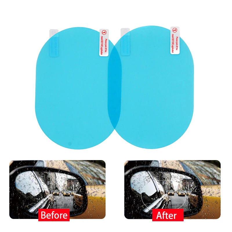 2Pieces Rainproof Car Rearview Mirror Film Sticker Anti-fog Protective Film Rain Shield Replacement stickers on all car